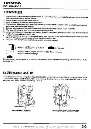 Honda BF115A, BF130A Outboard Motors Shop Manual., Page 8