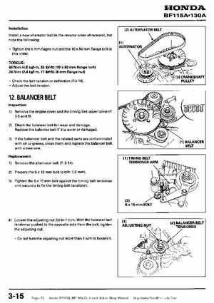 Honda BF115A, BF130A Outboard Motors Shop Manual., Page 73