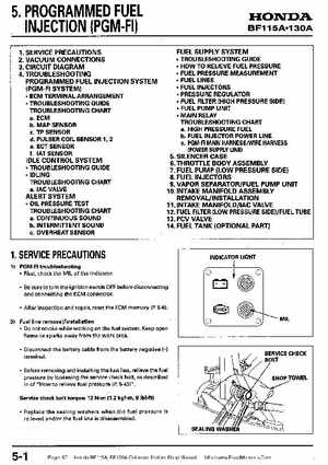 Honda BF115A, BF130A Outboard Motors Shop Manual., Page 87