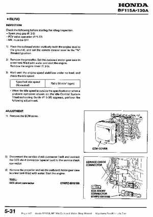 Honda BF115A, BF130A Outboard Motors Shop Manual., Page 117