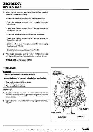 Honda BF115A, BF130A Outboard Motors Shop Manual., Page 130
