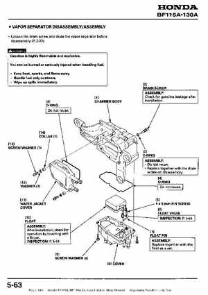 Honda BF115A, BF130A Outboard Motors Shop Manual., Page 149