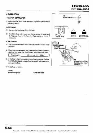 Honda BF115A, BF130A Outboard Motors Shop Manual., Page 150