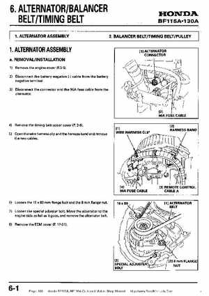 Honda BF115A, BF130A Outboard Motors Shop Manual., Page 166