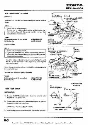 Honda BF115A, BF130A Outboard Motors Shop Manual., Page 168