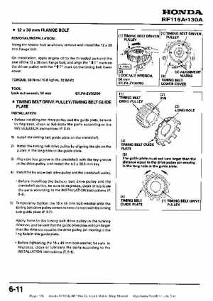 Honda BF115A, BF130A Outboard Motors Shop Manual., Page 176