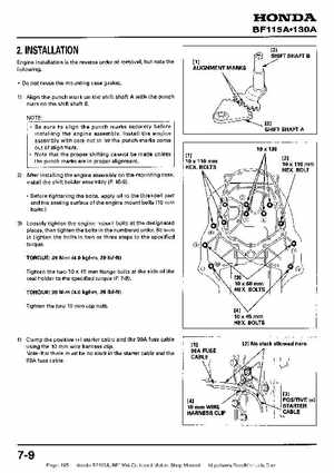 Honda BF115A, BF130A Outboard Motors Shop Manual., Page 185