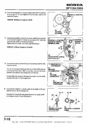Honda BF115A, BF130A Outboard Motors Shop Manual., Page 186