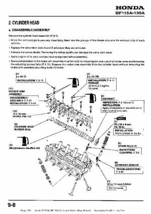Honda BF115A, BF130A Outboard Motors Shop Manual., Page 202