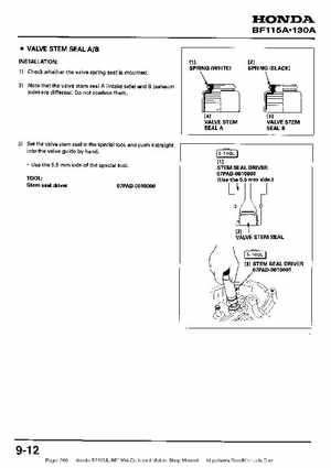 Honda BF115A, BF130A Outboard Motors Shop Manual., Page 206