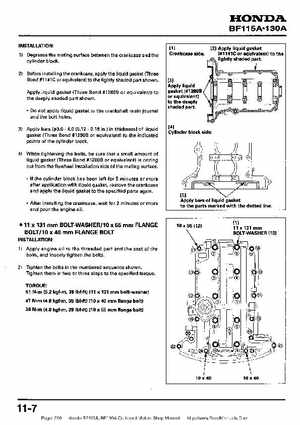 Honda BF115A, BF130A Outboard Motors Shop Manual., Page 230