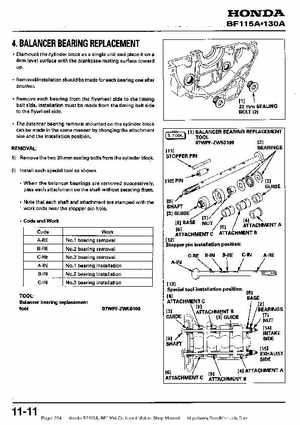 Honda BF115A, BF130A Outboard Motors Shop Manual., Page 234