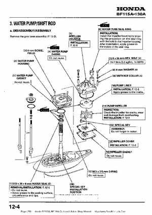 Honda BF115A, BF130A Outboard Motors Shop Manual., Page 256