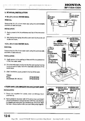 Honda BF115A, BF130A Outboard Motors Shop Manual., Page 258