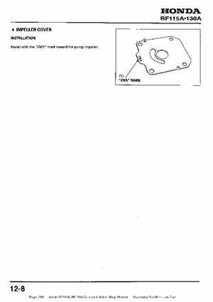 Honda BF115A, BF130A Outboard Motors Shop Manual., Page 260
