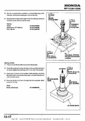 Honda BF115A, BF130A Outboard Motors Shop Manual., Page 269