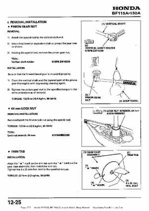 Honda BF115A, BF130A Outboard Motors Shop Manual., Page 277