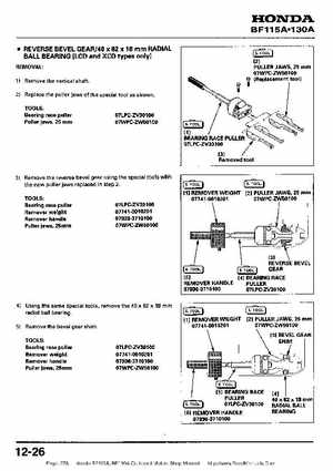 Honda BF115A, BF130A Outboard Motors Shop Manual., Page 278