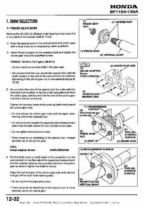 Honda BF115A, BF130A Outboard Motors Shop Manual., Page 284