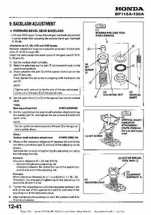 Honda BF115A, BF130A Outboard Motors Shop Manual., Page 293