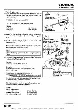 Honda BF115A, BF130A Outboard Motors Shop Manual., Page 294