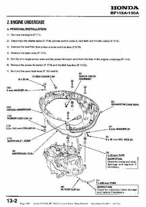 Honda BF115A, BF130A Outboard Motors Shop Manual., Page 302