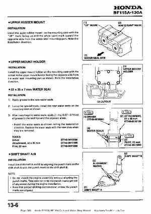 Honda BF115A, BF130A Outboard Motors Shop Manual., Page 306