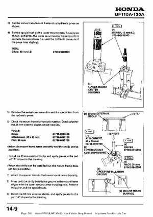 Honda BF115A, BF130A Outboard Motors Shop Manual., Page 316