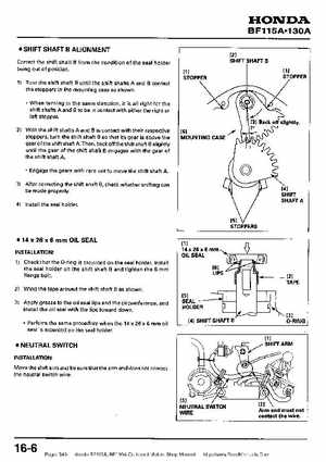 Honda BF115A, BF130A Outboard Motors Shop Manual., Page 349
