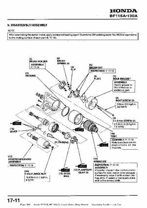 Honda BF115A, BF130A Outboard Motors Shop Manual., Page 360