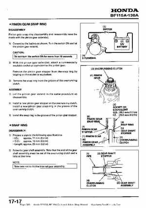 Honda BF115A, BF130A Outboard Motors Shop Manual., Page 366