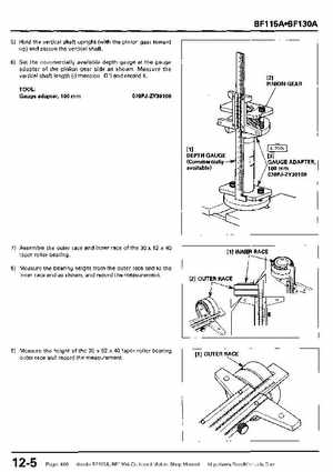 Honda BF115A, BF130A Outboard Motors Shop Manual., Page 400