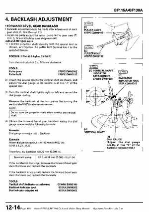 Honda BF115A, BF130A Outboard Motors Shop Manual., Page 409