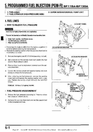 Honda BF115A, BF130A Outboard Motors Shop Manual., Page 421