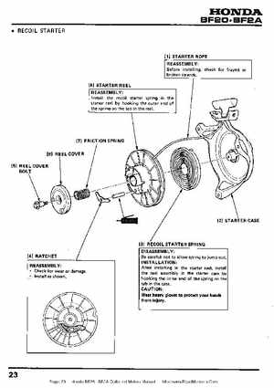 Honda BF20 BF2A Outboard Motors Manual, Page 23