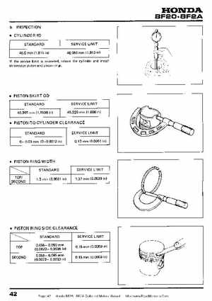 Honda BF20 BF2A Outboard Motors Manual, Page 42