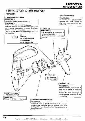 Honda BF20 BF2A Outboard Motors Manual, Page 48