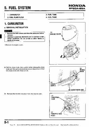 Honda BF20A-BF25A, BF25D-BF30D Outboard Motors Shop Manual., Page 70