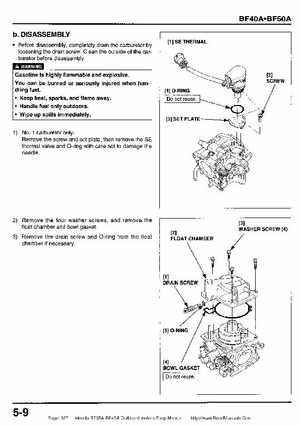 Honda BF35A-BF45A Outboard Motors Shop Manual., Page 327