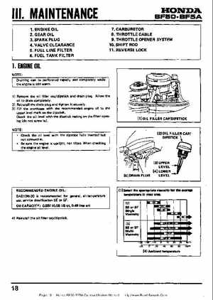 Honda BF50 (5HP) BF5A Outboard Motors Shop Manual., Page 18