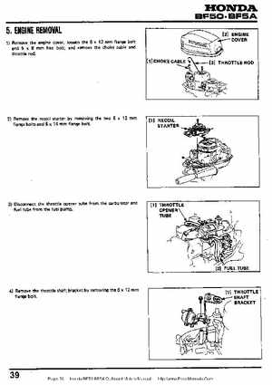 Honda BF50 (5HP) BF5A Outboard Motors Shop Manual., Page 39