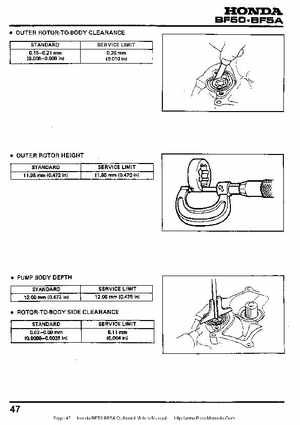 Honda BF50 (5HP) BF5A Outboard Motors Shop Manual., Page 47