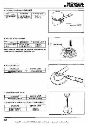 Honda BF50 (5HP) BF5A Outboard Motors Shop Manual., Page 52