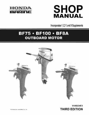 Honda BF75, BF100, BF8A Outboard Motors Shop Manual, Page 1