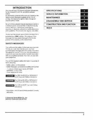 Honda BF75, BF100, BF8A Outboard Motors Shop Manual, Page 3