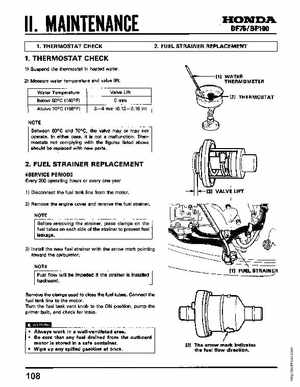 Honda BF75 BF100 Outboards Service Manual, Page 108