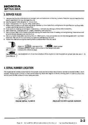 Honda BF75A BF90A Outboard Motors Shop Manual., Page 10