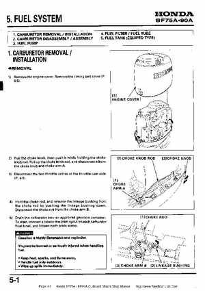 Honda BF75A BF90A Outboard Motors Shop Manual., Page 81