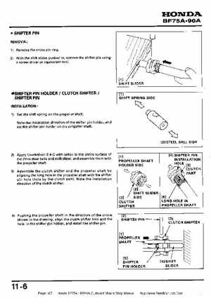Honda BF75A BF90A Outboard Motors Shop Manual., Page 157