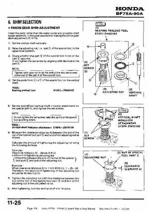 Honda BF75A BF90A Outboard Motors Shop Manual., Page 176